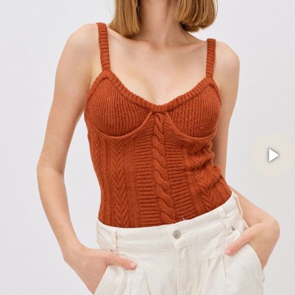 For Love & Lemons Karolina Tank Top in Sienna Small NEW MSRP 128 - Picture 1 of 9